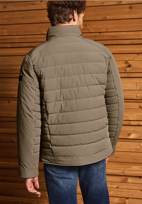 Steppjacke mit Stehkragen warm rock brown