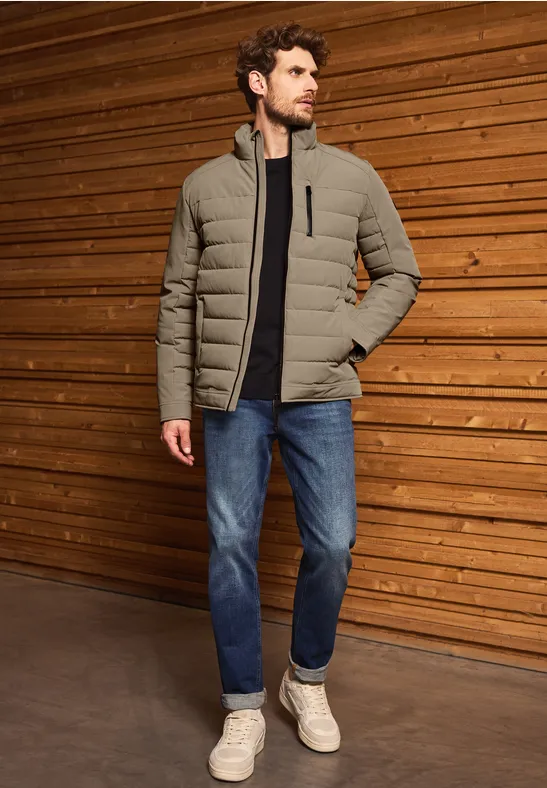 Steppjacke mit Stehkragen warm rock brown