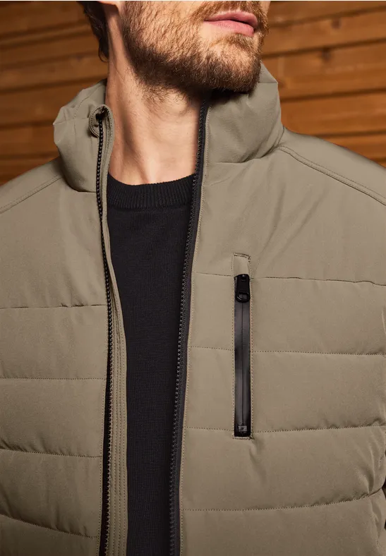 Steppjacke mit Stehkragen warm rock brown