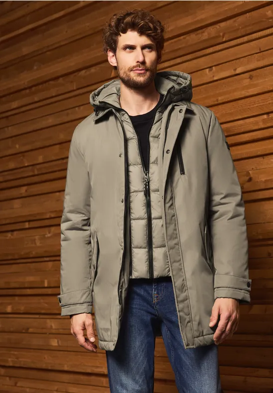 Jacke mit gefüttertem Inlay warm rock brown