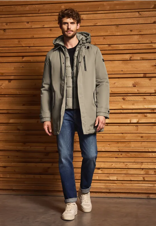 Jacke mit gefüttertem Inlay warm rock brown