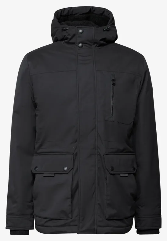 Gefütterte Kapuzenjacke brilliant black