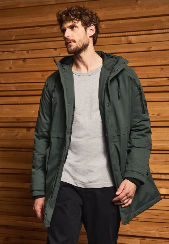 Parka avec capuche woodland green
