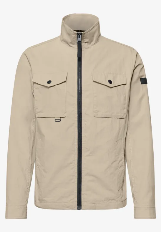 Jas met gewassen look sandy beige