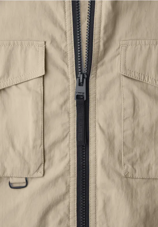 Jas met gewassen look sandy beige