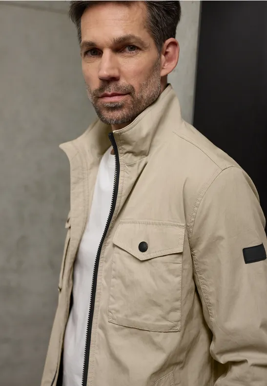 Jas met gewassen look sandy beige