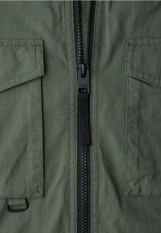 Jas met gewassen look safari green