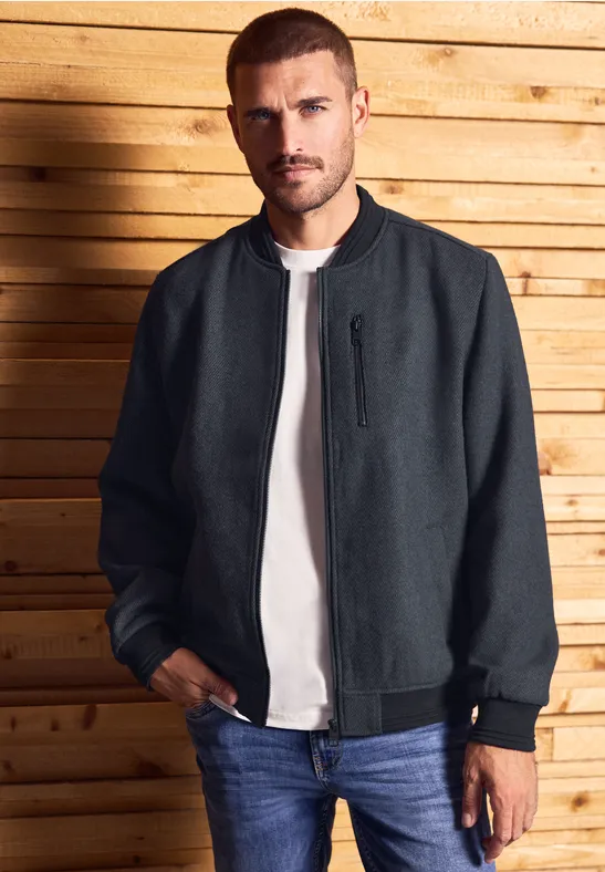 Blouson mit Wollanteil nightwalk blue
