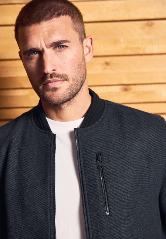 Blouson mit Wollanteil nightwalk blue