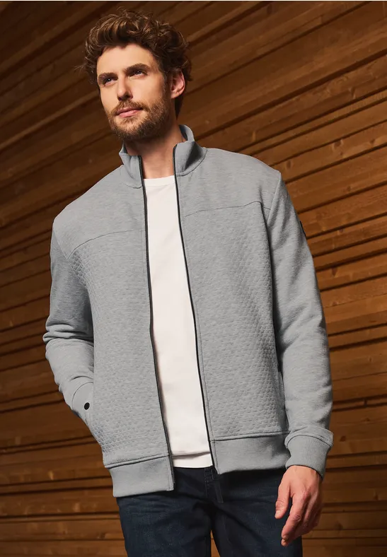 Jacke mit 3D-Struktur warm grey melange