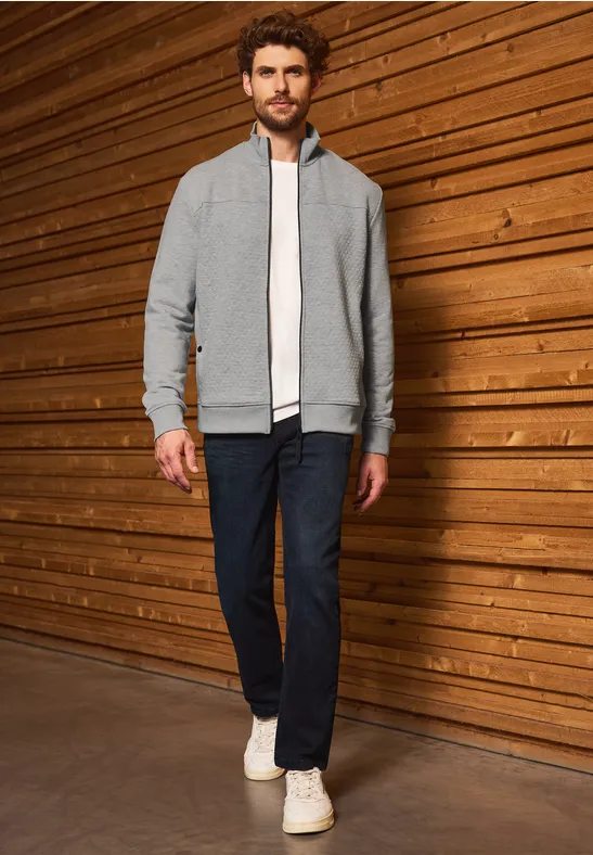 Jacke mit 3D-Struktur warm grey melange