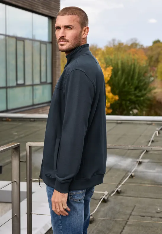 Strukturdetail Sweatjacke nocturnal blue