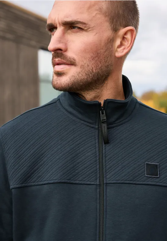 Strukturdetail Sweatjacke nocturnal blue