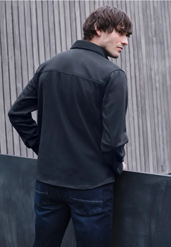 Twill overhemd summer night blue