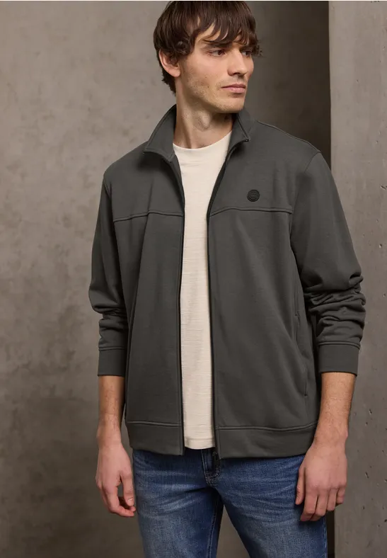 Zacht basisjack oil grey