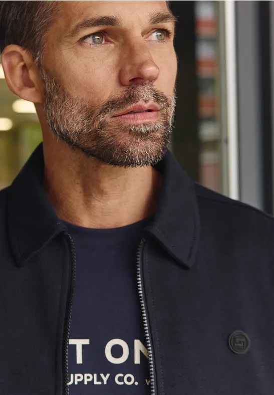 Bluza piqué dark ink blue