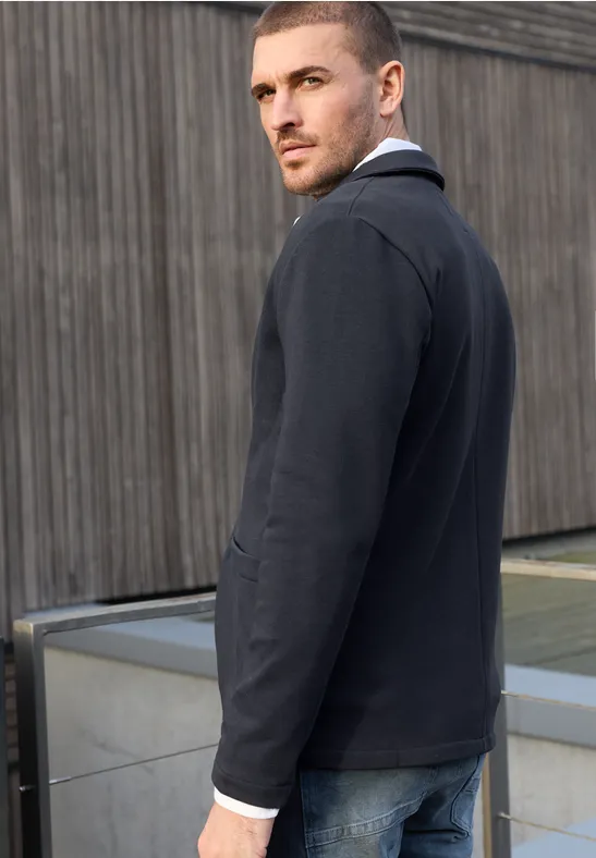 Terry Slub Sakko dark ink blue