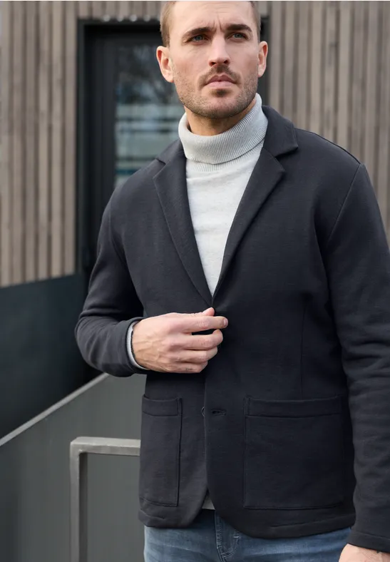 Terry Slub Sakko dark ink blue