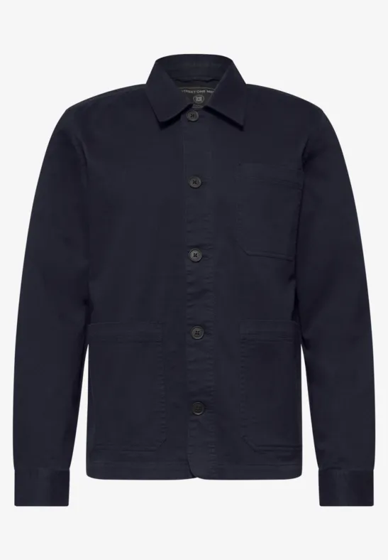 Overshirt im Washed-Look mit Taschen dark ink blue
