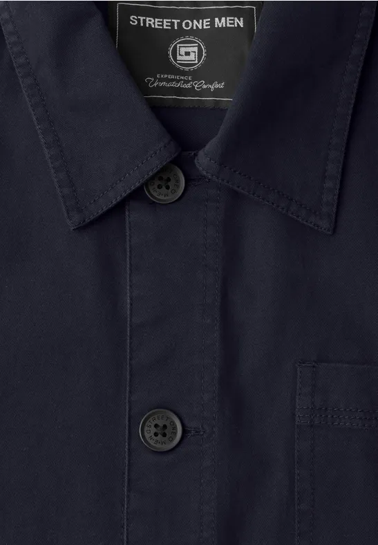 Overshirt im Washed-Look mit Taschen dark ink blue