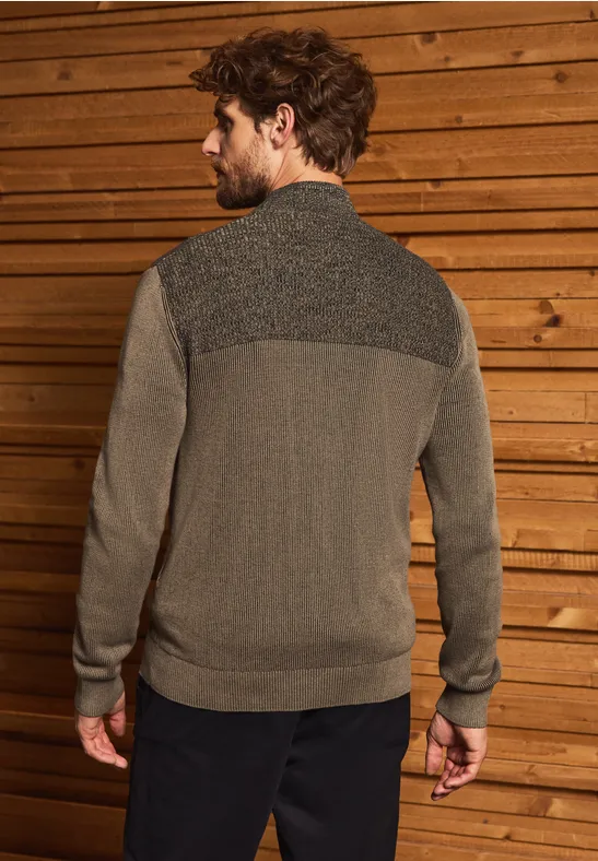 Two-Tone Strukturjacke dull brown