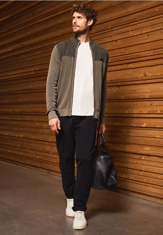 Two-Tone Strukturjacke dull brown