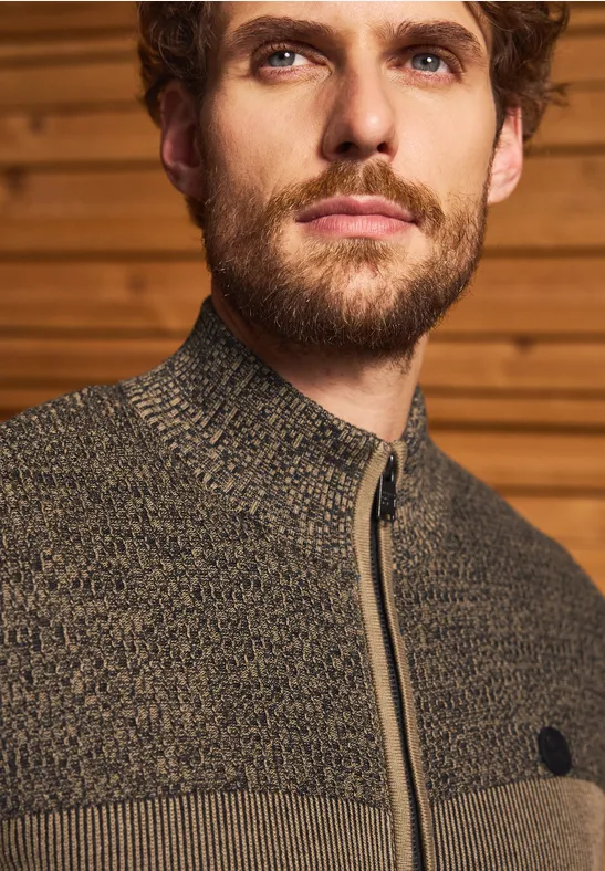 Two-Tone Strukturjacke dull brown