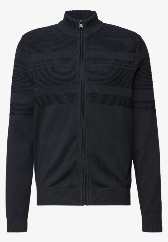 Teksturowany kardigan w paski nocturnal blue