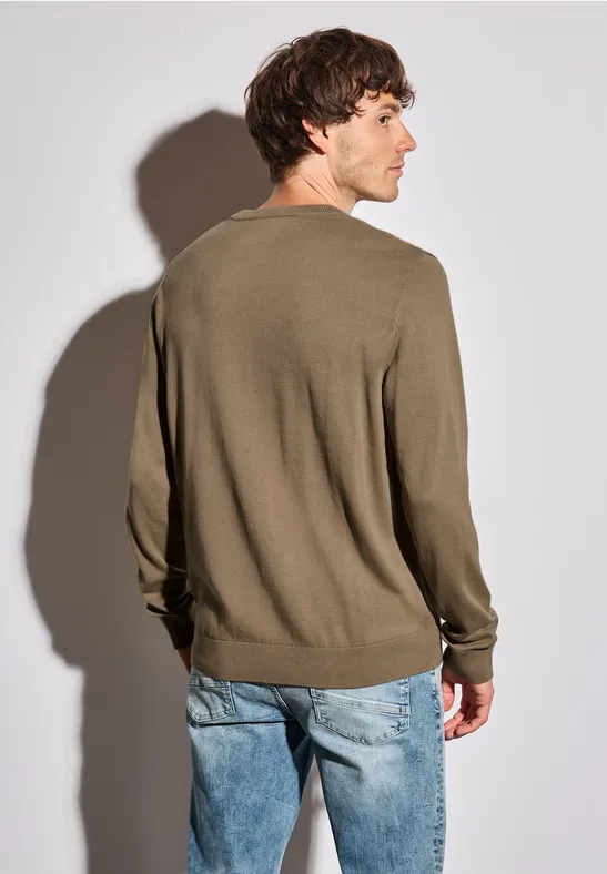 Pull en coton basique dull brown