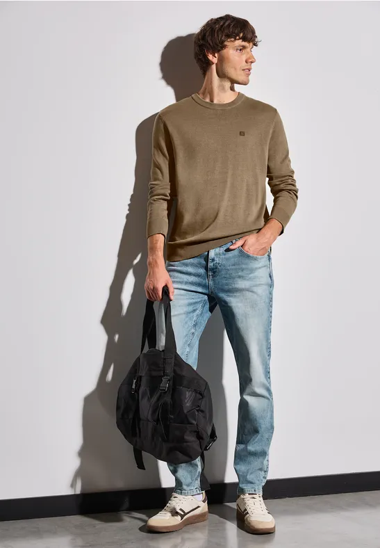 Pull en coton basique dull brown