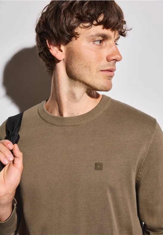 Pull en coton basique dull brown