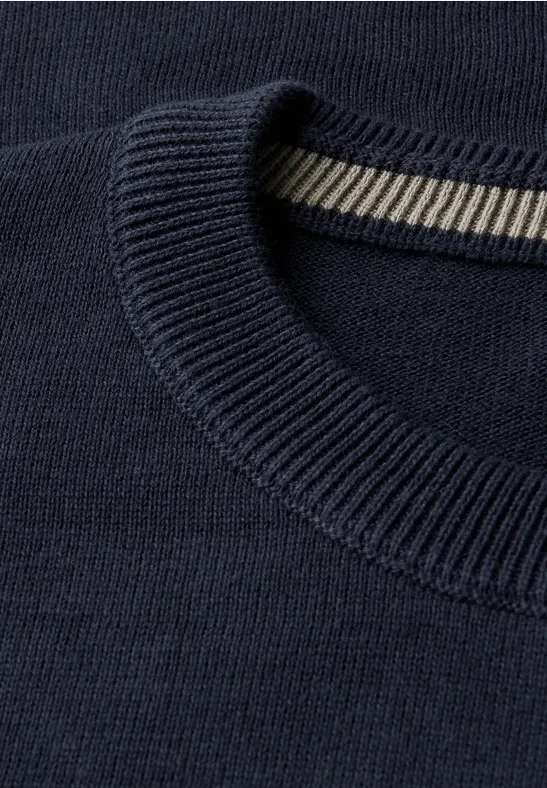 Basic Baumwoll Pullover nightside blue