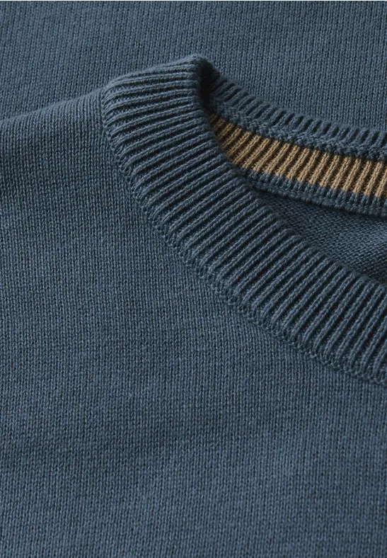 Basic Baumwoll Pullover dusk blue