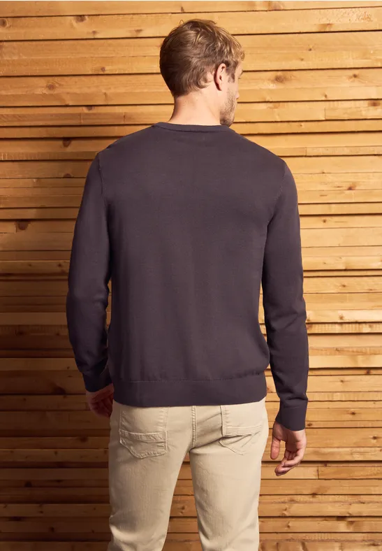 Basic Baumwoll Pullover bordeaux red