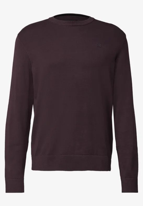 Basic Baumwoll Pullover bordeaux red