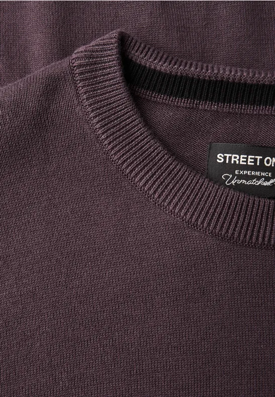 Basic Baumwoll Pullover bordeaux red