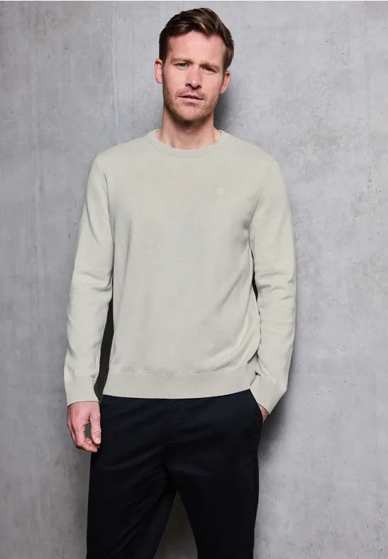 Pull en coton basique bright white