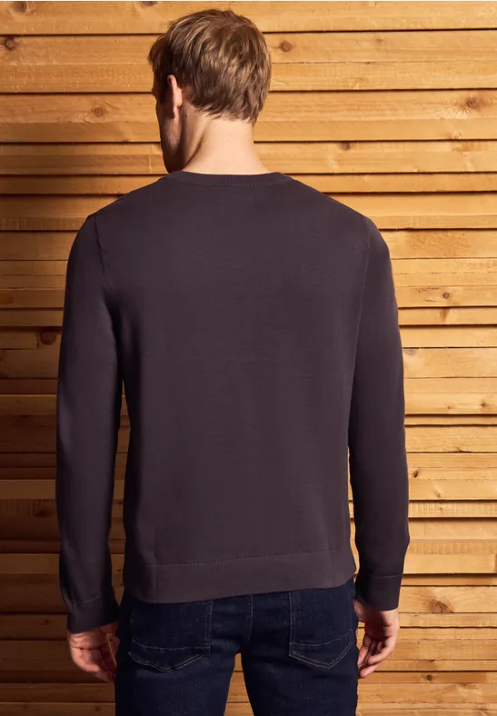 Basic V-Neck Strickpullover bordeaux red