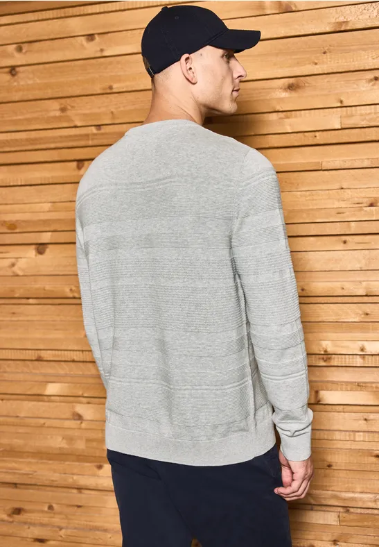 Strukturstreifen Pullover frost grey melange