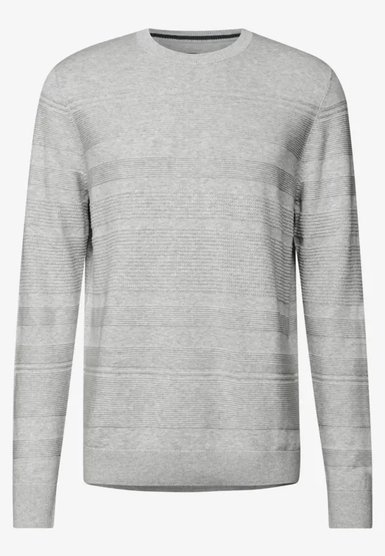 Strukturstreifen Pullover frost grey melange