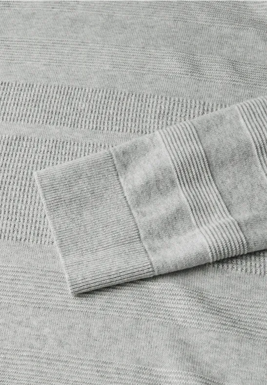 Strukturstreifen Pullover frost grey melange