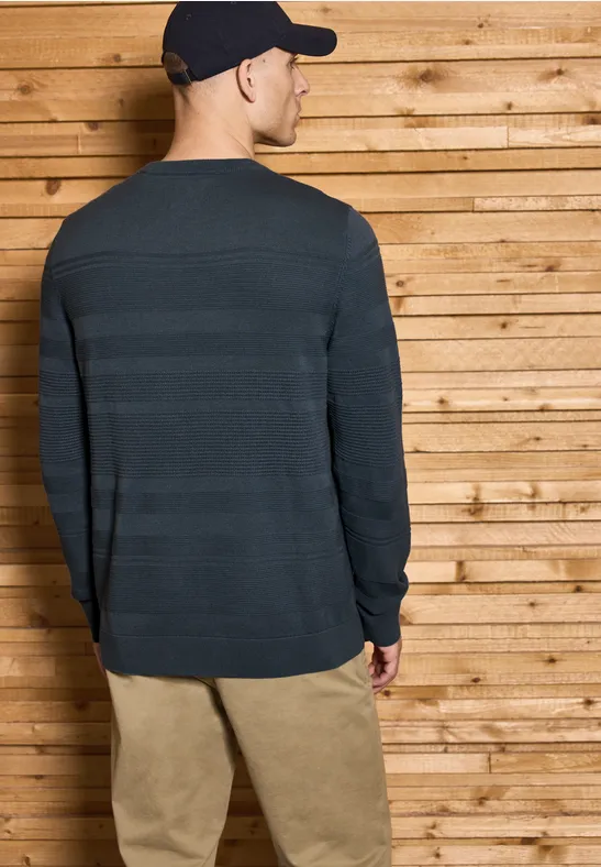 Strukturstreifen Pullover dusk blue