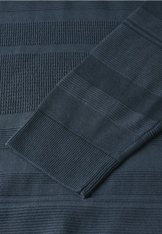 Strukturstreifen Pullover dusk blue