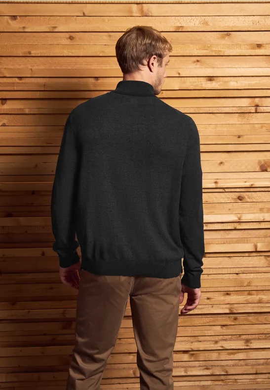 Basic Turtleneck Pullover anthra grey melange