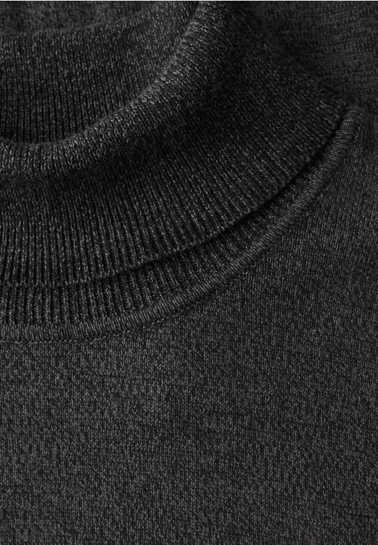 Basic Turtleneck Pullover anthra grey melange