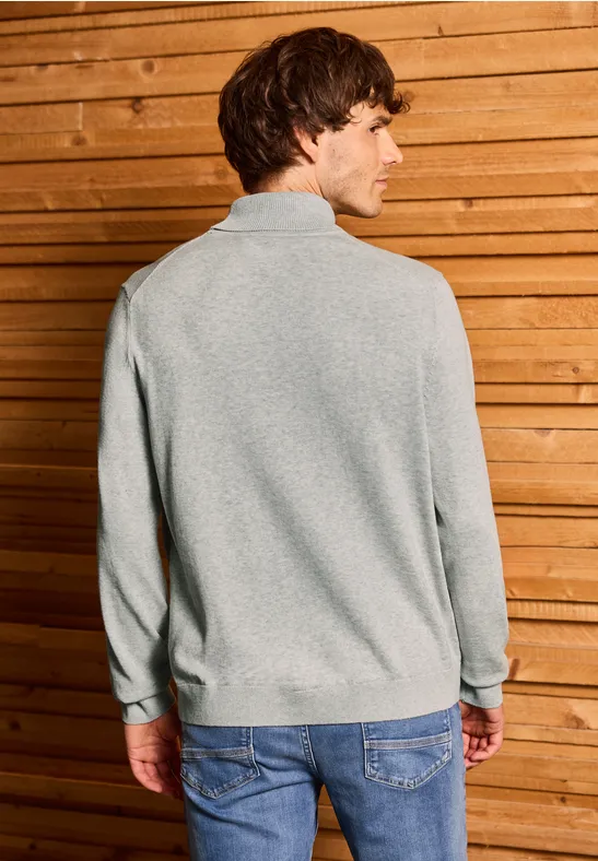 Basic Turtleneck Pullover frost grey melange