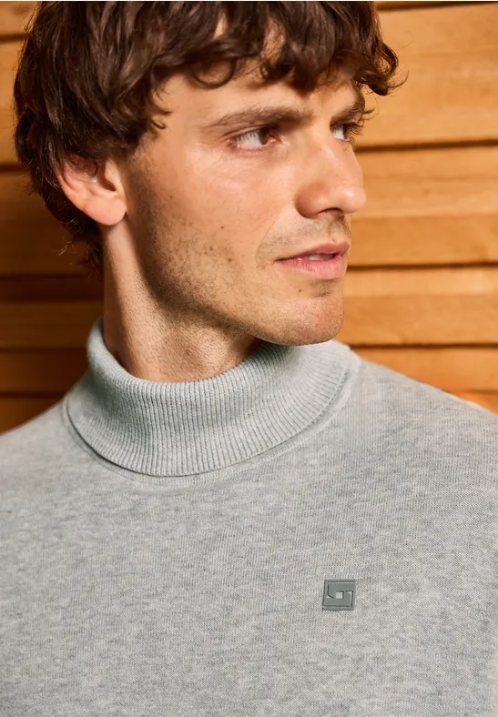 Basic Turtleneck Pullover frost grey melange