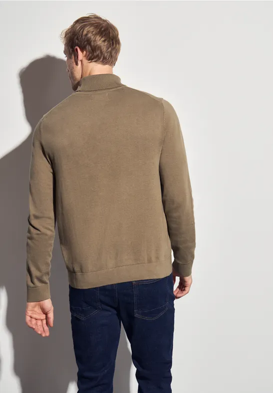 Basic Turtleneck Pullover dull brown