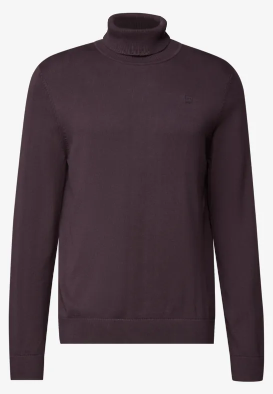 Basic Turtleneck Pullover bordeaux red