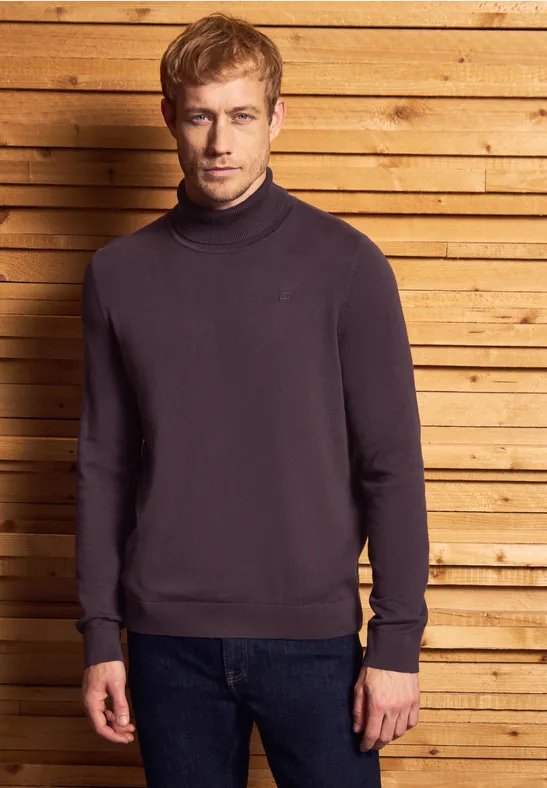 Basic Turtleneck Pullover bordeaux red